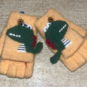 Cute Dinosaur Fingerless Gloves for toddler